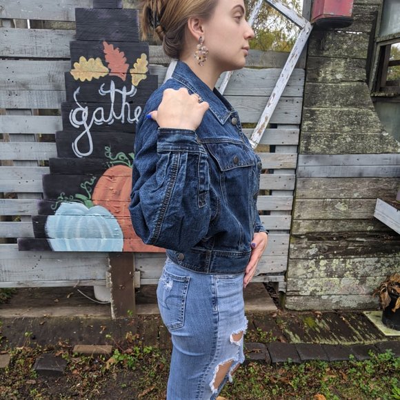 Blu Pepper Cropped Denim Jacket - Picture 3 of 5